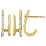 .19ct G SI 14kt Yellow Gold Diamond Double Hoop Earrings