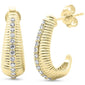 <span style="color:purple">SPECIAL!</span> .24ct G SI 14kt Yellow Gold Modern Diamond J Hoop Earrings