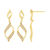 .16ct G SI 14kt Yellow Gold Modern Diamond Drop Earrings