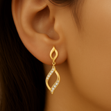 .16ct G SI 14kt Yellow Gold Modern Diamond Drop Earrings