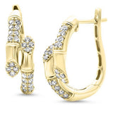 <span style="color:purple">SPECIAL!</span> .47ct G SI 14kt Yellow Gold Diamond Bamboo Design Earrings