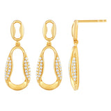 .25ct G SI 14kt Yellow Gold Modern Diamond Drop Earrings