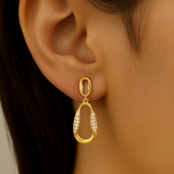 .25ct G SI 14kt Yellow Gold Modern Diamond Drop Earrings