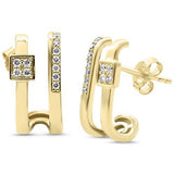 ..16ct G SI 14kt Yellow Gold Diamond Double Shank J Hoop Earrings