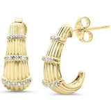 .13ct G SI 14kt Yellow Gold Diamond  J Hoop Earrings