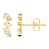 .58ct G SI 14kt Yellow Gold Multi Shape Diamond Line Earrings