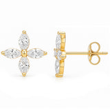 .72ct G SI 14kt Yellow Gold Marquise Shaped Diamond Earrings