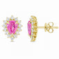 <span style="color:purple">SPECIAL!</span> 1.70ct G SI 14KT Yellow Gold Diamond Pear Shape Pink Sapphire Gemstone Earrings