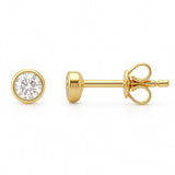 .20ct G SI 14kt Yellow Gold Round Diamond Bezel Stud Solitaire Earrings