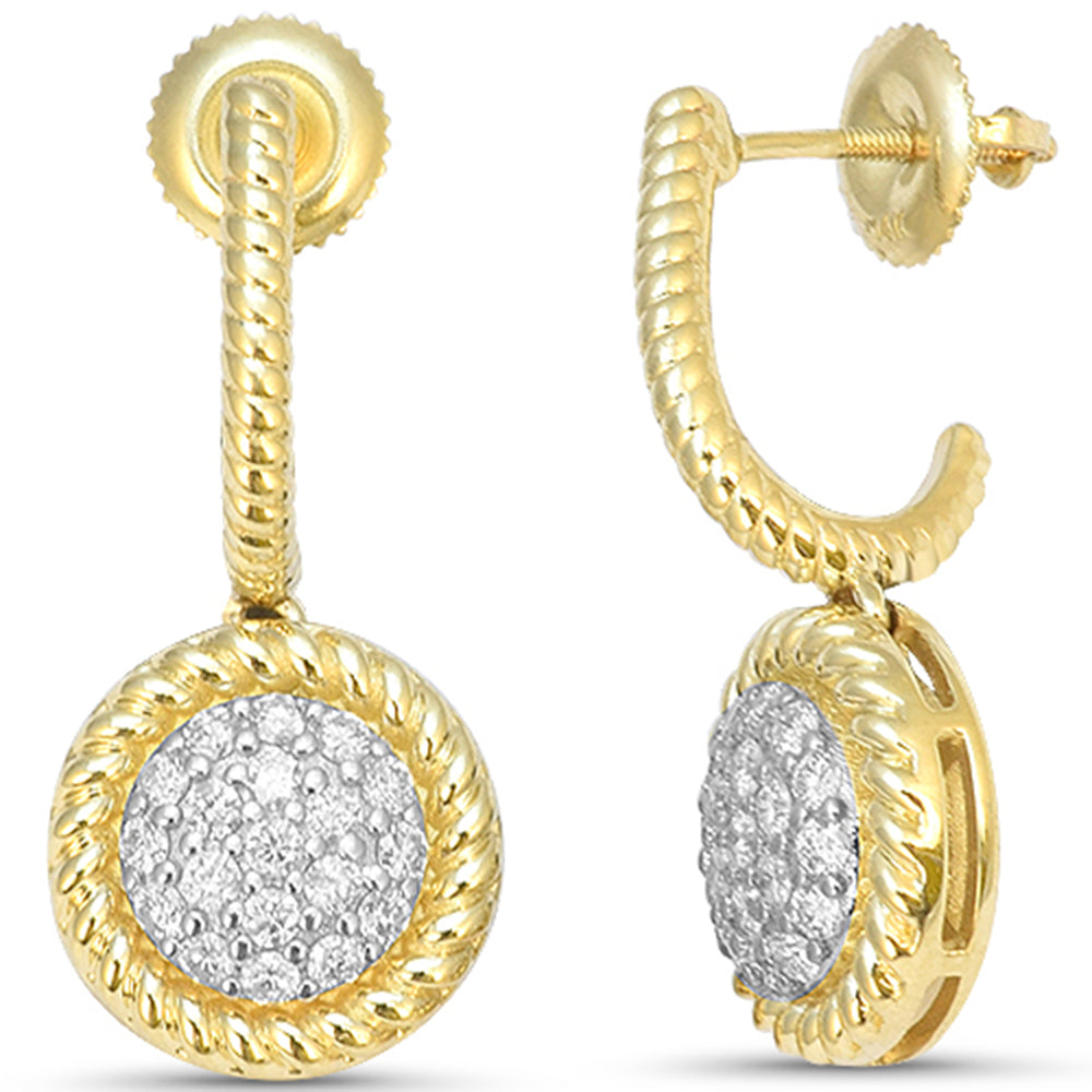 .53ct G SI 14kt Yellow Gold Diamond Round Shape Drop Earrings