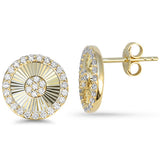 .39ct G SI 14kt Yellow Gold Diamond Disc Medallion Stud Earrings