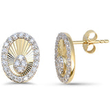 .50ct G SI 14kt Yellow Gold Oval Shape Diamond Disc Medallion Earrings