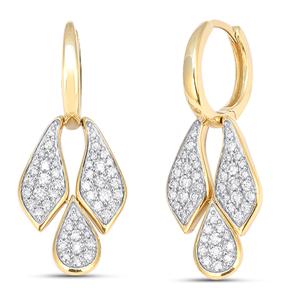 .73ct G SI 14kt Yellow Gold Diamond Drop Earrings
