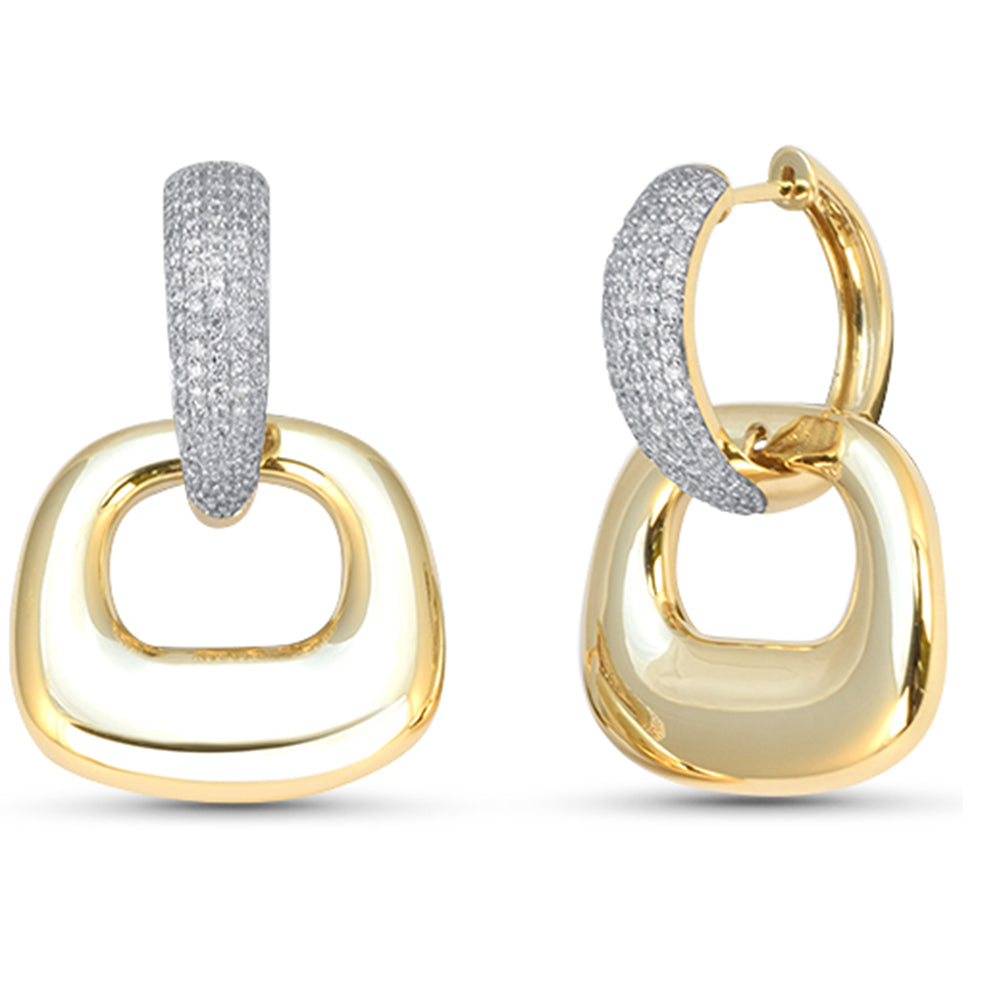 .99ct G SI 14kt Yellow Gold Diamond Chunky Modern Earrings