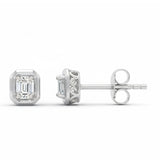 <span style="color:purple">SPECIAL!</span> .20ct G SI 14kt White Gold Emerald Cut Diamond Stud Earrings