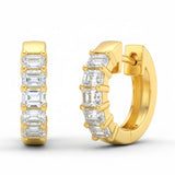 1.75ct G SI 14kt Yellow Gold Emerald Cut Diamond Hoop Earrings