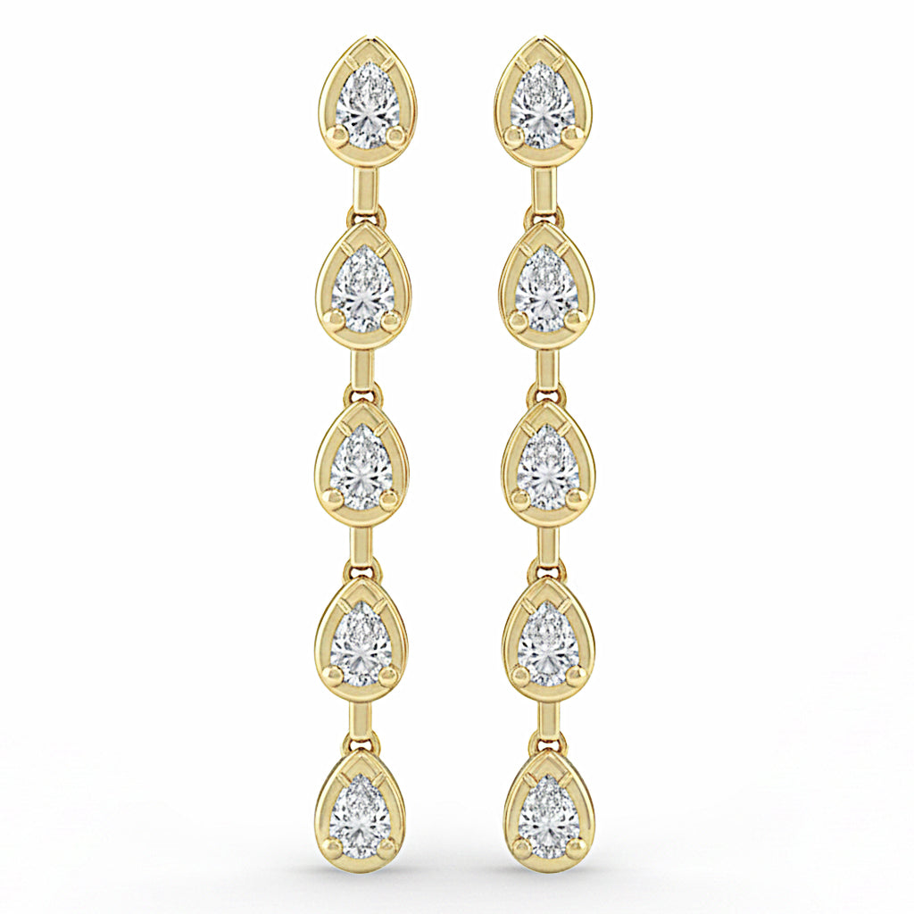 .57ct G SI 14kt Yellow Gold Pear Diamond Drop Earrings