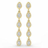 .57ct G SI 14kt Yellow Gold Pear Diamond Drop Earrings