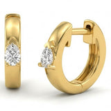  .22ct G SI 14kt Yellow Gold Modern Pear Cut Diamond Hoop Earrings