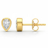 .40ct G SI 14kt Yellow Gold Pear Cut Diamond Bezel Set Stud Earrings