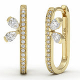 .54ct G SI 14kt Yellow Gold Diamond Elongated Oval Hoop Earrings
