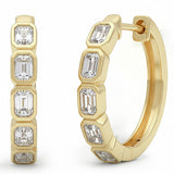 1.04ct G SI 14kt Yellow Gold Emerald Cut Diamond Bezel Set Earrings