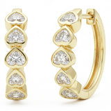1.07ct G SI 14kt Yellow Gold Heart Shaped Diamond Bezel Set Earrings
