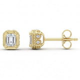 .44ct G SI 14k Yellow Gold Emerald Cut Diamond Stud Earrings