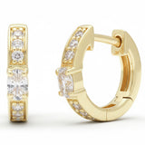 .34ct G SI 14kt Yellow Gold Oval Diamond Petite Hoop Huggie Earrings
