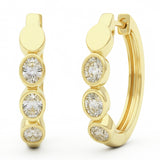 .49ct G SI 14kt Yellow Gold Oval Diamond Bezel Set Hoop Earrings