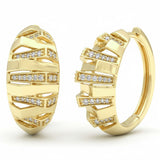 .27ct G SI 14kt Yellow Gold Modern Round Diamond Hoop Earrings