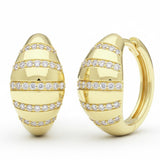 .34ct G SI 14kt Yellow Gold Dome Shaped Diamond Hoop Earrings