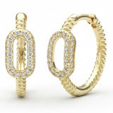 .25ct G SI 14kt Yellow Gold Round Diamond Hoop Earrings