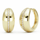 .16ct G SI 14kt Yellow Gold Dome Shaped Diamond Hoop Earrings