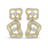 1.17ct G SI 14kt Yellow Gold Diamond Bloom Drop Earrings