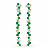 1.36ct G SI 14kt Yellow Gold Diamond & Emerald Gemstone Drop Earrings