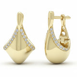 .21ct G SI 14kt Yellow Gold Round Diamond Modern Earrings