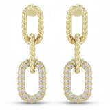 <span style="color:purple">SPECIAL!</span> .30ct G SI 14kt Yellow Gold Diamond Paper Clip Drop Earrings