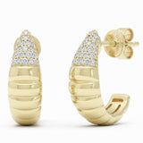 .19ct G SI 14kt Yellow Gold Round Diamond Modern Earrings