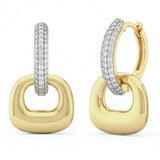 .56ct G SI 14kt Yellow Gold Diamond Chunky Modern Earrings