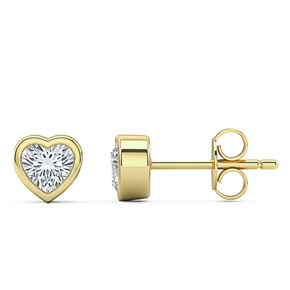 <span style="color:purple">SPECIAL!</span> .44ct G SI 14kt Yellow Gold Diamond Heart shape Stud Earrings