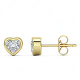 <span style="color:purple">SPECIAL!</span> .44ct G SI 14kt Yellow Gold Diamond Heart shape Stud Earrings