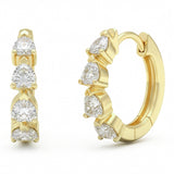.99ct G SI 14kt Yellow Gold Heart Diamond Hoop Earrings