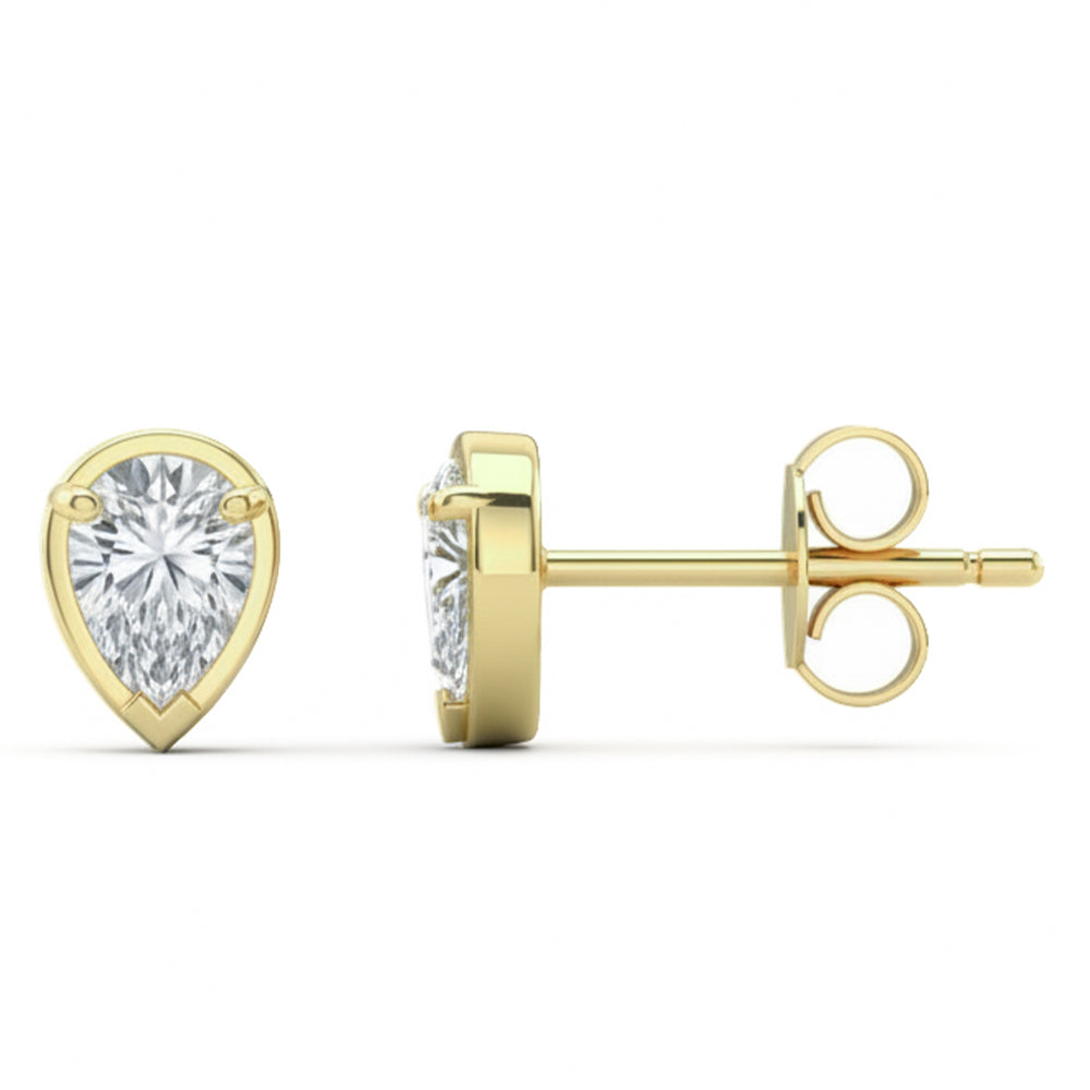 .41ct G SI 14kt Yellow Gold Diamond Pear Shape Stud Earrings
