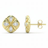 .57ct G SI 14kt Yellow Gold Modern Marquise Diamond Stud Earrings