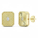 .21ct G SI 14kt Yellow Gold Modern Square Diamond Stud Earrings