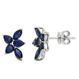 <span style="color:purple">SPECIAL!</span> 0ct G SI 14kt White Gold Blue Sapphire Ear Crawler Earrings