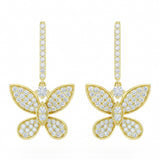 <span style="color:purple">SPECIAL!</span> .52ct G SI 14kt Yellow Gold Diamond Butterfly Drop Earrings