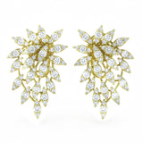 1.38ct G SI 14kt Yellow Gold Diamond Modern Studs Cocktail Earrings