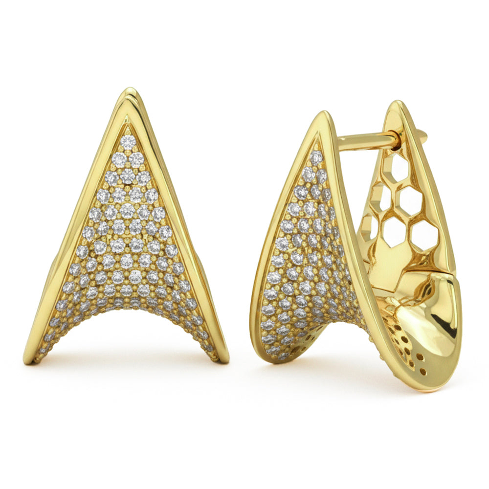 .77ct G SI 14kt Yellow Gold Modern Diamond Earrings